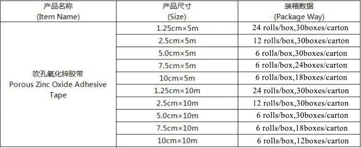 Hc-K050A Medical Plaster Tape Price 100% Cotton Color White or Brown Medical Adhesive Zinc-Oxide Tape