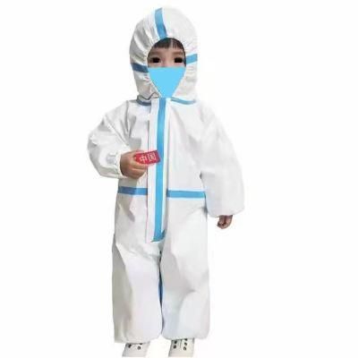 Disposable Kids Medical Blue Sealled Microporous Nonwoven Coverall