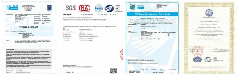 Disposable Glove Purism En374 CE Certification Powder Free Blue Color Pure Nitrile Work Gloves