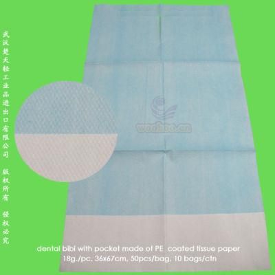 Disposable PE + Tissue Dental Bib