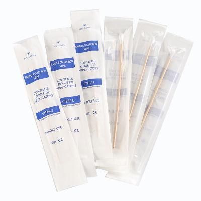 6inch 15cm Sterile Medical Disposable Tip Applicator Wooden Sample Collection Cotton Swab