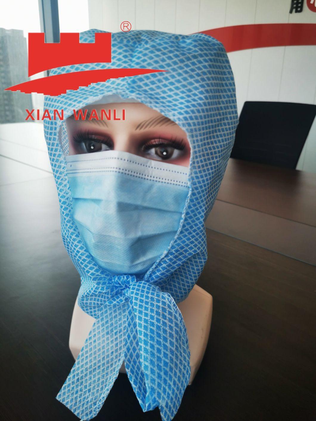 Nurse Cap for Hospital Nonwoven Spunlace Scrub Hats Surgical Cap with Ties
