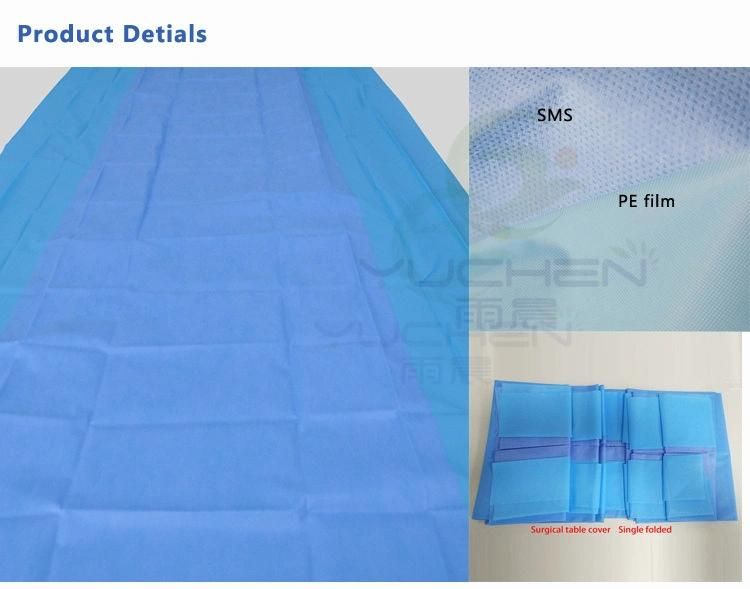 Good Quality PE Film Laminated SMS Non Woven for Disposable Medical Surgical Back Table Cover