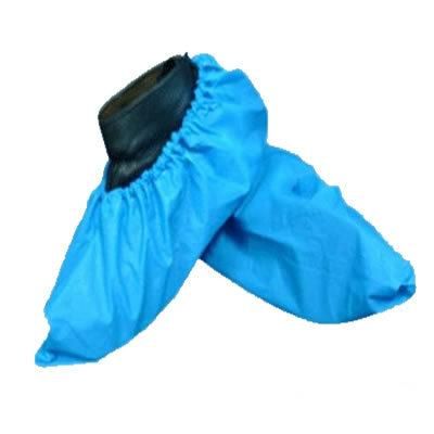 Single Use Waterproof Plastic CPE Shoe Cover Overshoes Blue Color