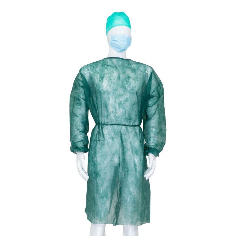 Disposable Use Isoaltion Gown with Elastic Wrist Medical Anti-Splash Protective PP Non-Woven Isolation Gown