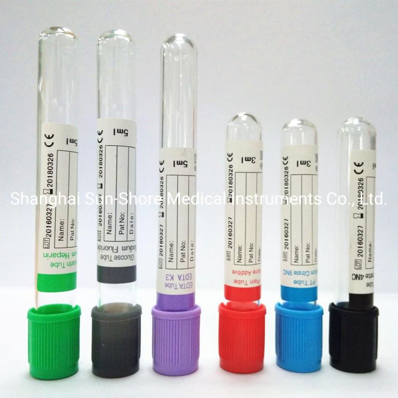 Disposable Vacuum Blood Collection Tube with ISO, Pet or Glass