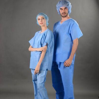 Disposabale Patient Pajamas, Hospital Uniform, Nonwoven Medical Surgical Scrub Suits