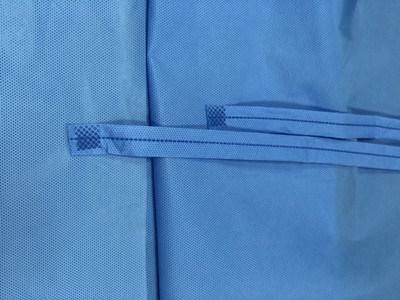 Level 2 Knitted Cuff SMS +PE Medical Supply Hospital Sterilized Surgical Gown With Coating