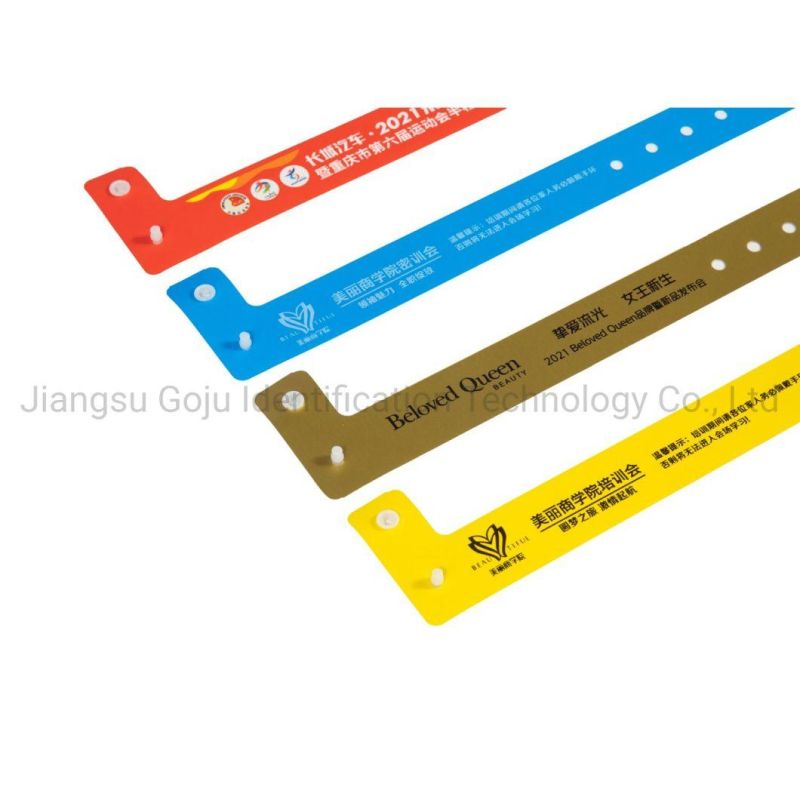 Goju Gj-8070 One-off Use L Shape Plastic Disposable Wristbands for Events
