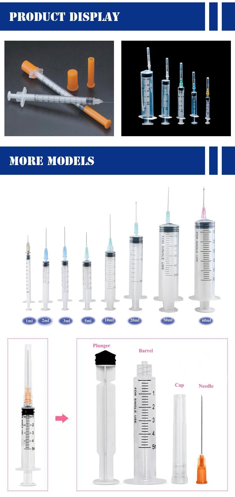 Wego Customized Hot Selling 1-50ml Medical Plastic Syringe with CE FDA Certificate