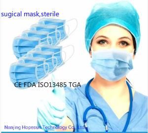 Disposable Medical Surgical Face Mask 3 Layers Type Iir, 3 Ply Face Mask with Elastic Ear Loops, Sterile Dust Mask, 99.6% Filter