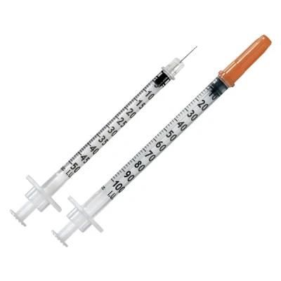 Disposable Sterile Orange Cap 1ml Insulin Syringe