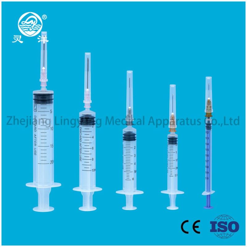 China Manufacturer 3 Parts Medical Disposable Syringe with Needle
