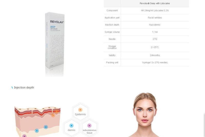 Manufactur Hyaluronic Acid Dermal Filler Gel Inject Revolax for Lip Price