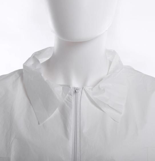 Wholesale Unisex Disposable Worker Cloth Nonwoven PP Lab Coat with Long Sleeves