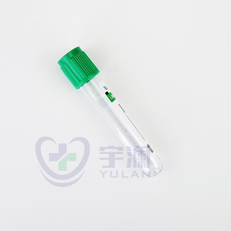 Disposable Pet Vacuum Blood Collection Tube Green Cap Heparin Tube 4ml