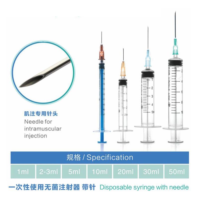 Disposable Medical Grade PP Syringe for Single Use with All Sizes