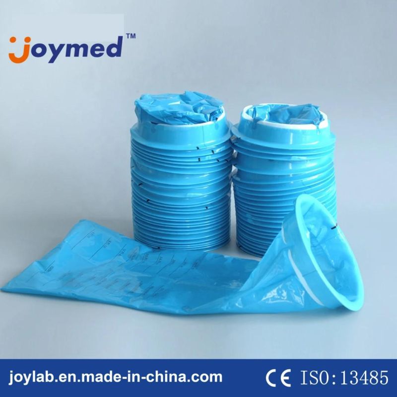 Custom Printed PE Blue Vomit Bags Disposable Emesis Bags for Hospital Airplane Travel Sickness