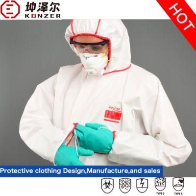 White Microporous Spunbond and Film Coverall with Factory Price