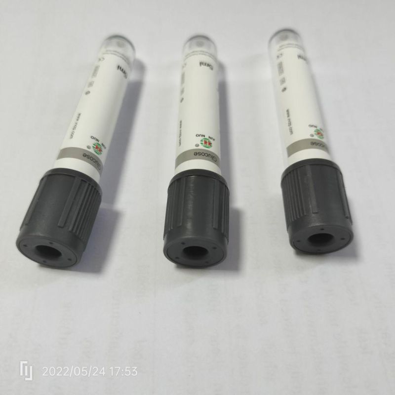 Vacuum Glucose Tube Sodium Fluoride Blood Tube Grey Top Tube