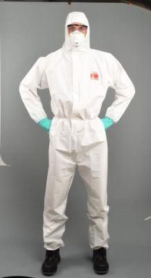 White Heat Tape/Stripped Spunbond and Film Coverall with High Quality