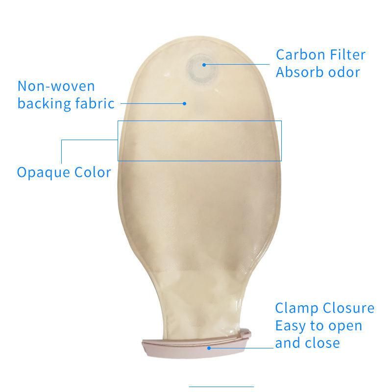 Colostomy Bag Cheap Price Ostomy Skin Friendly Non-Woven Lining with Clamp Closure Colostomy Bag