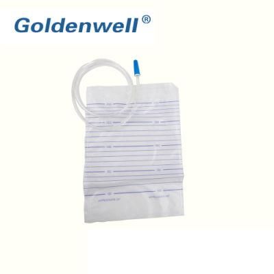 Hospital Disposable Sterile T Valve 2000ml Male Urine Collection Bag