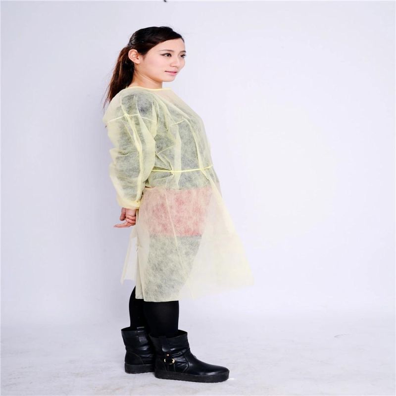 50-Pack Disposable Isolation Gown, FDA Registered, CE Certified Level 2 PP & PE 40g, Knitted Cuffs, Fluid Resistant, Unisex