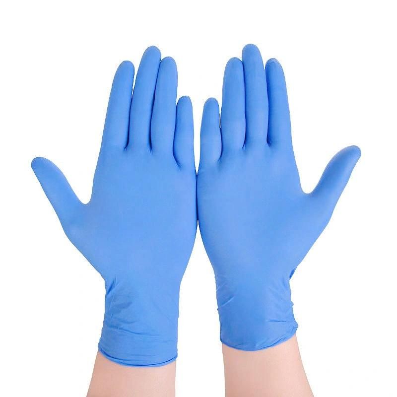 Blue Disposable Nitrile Examination Gloves Heavy Duty Testing Gloves