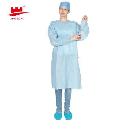 Blue SMMS Isolation Disposable SMS Ultrasonic Reinforced AAMI Level 3 Sterile Surgical Gown