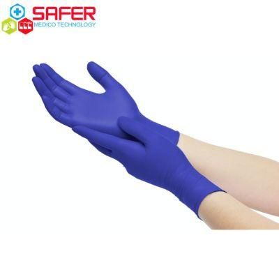 Medical Disposable Cobalt Blue Nitrile Gloves From Malaysia with Powder Free