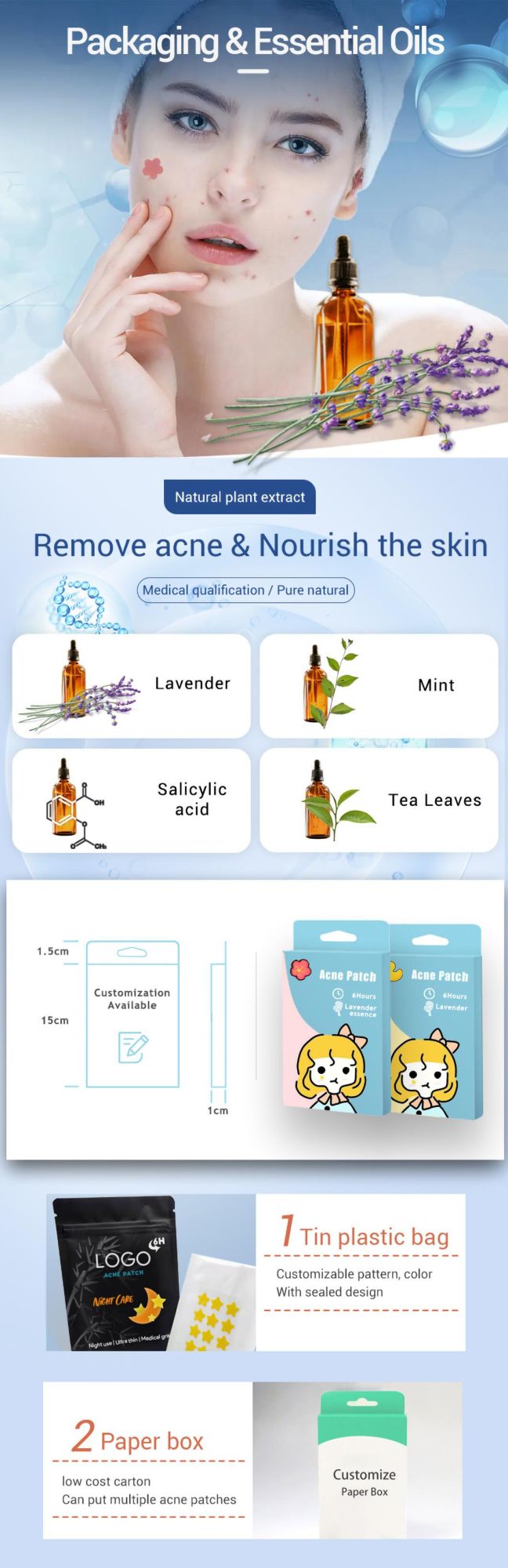 Alps Medical Type Patche Pimple Treatment Customize Shape Acne Patch