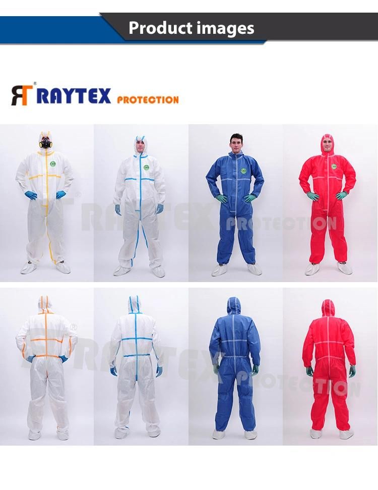 Type5/6 SMS Disposable SMS Protective Coverall with Collar