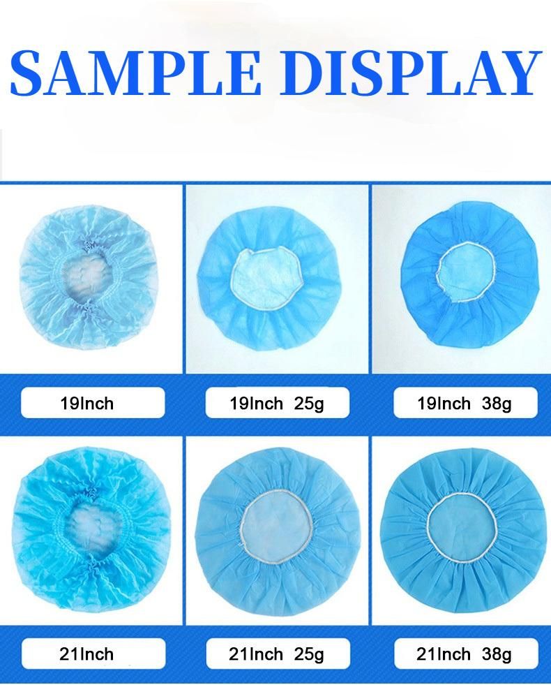 Non-Woven Machine Made Bouffant Cap 21inch OEM Pack