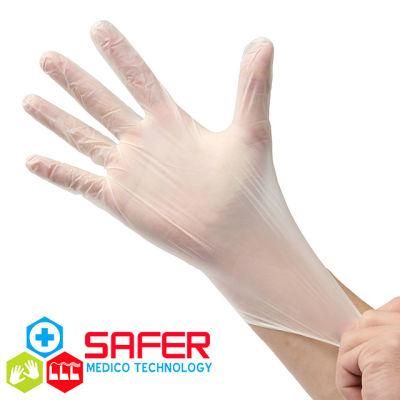 4 Mil Clear Color Disposable Vinyl Glove for Cleaning Industry
