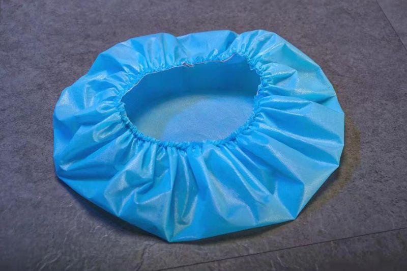 Disposable Medical Blue White Sanitary Shower Cap 45g Non-Woven Fabric