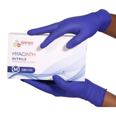 Medical Latex Free Disposable Cobalt Blue Nitrile Gloves Powder Free