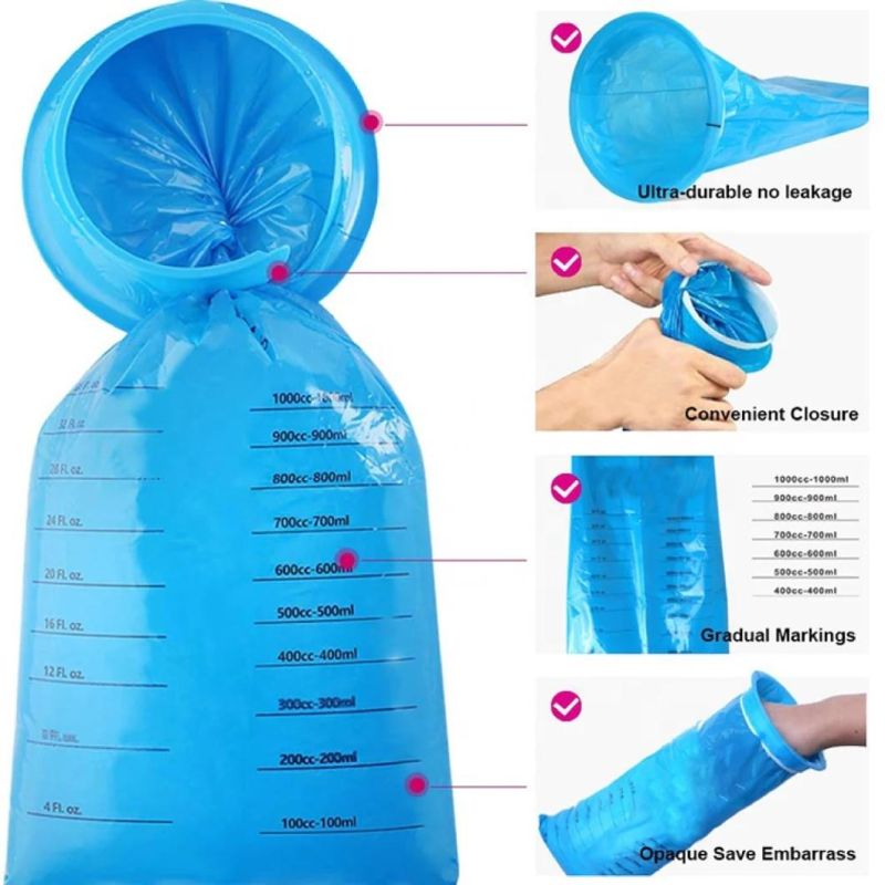 Used for Hospita/ Travel /Airplane/ Disposable Blue Plastic Vomit Bag with Ring