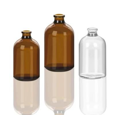 100ml Amber Clear Moulded Glass Vials Type II