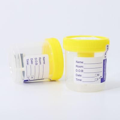 CE Certified Stool Medical Funnel Sterile Urine Test Cup Container