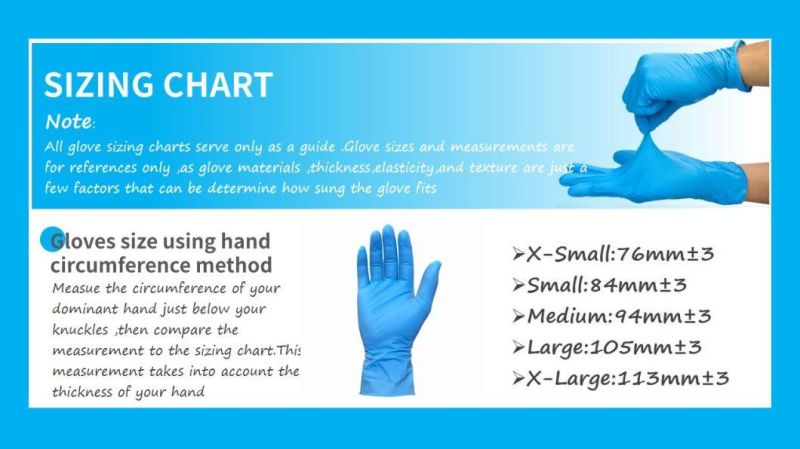 High Quality China Wholesale Blue Disposable Nitrile Examination Gloves for Safety