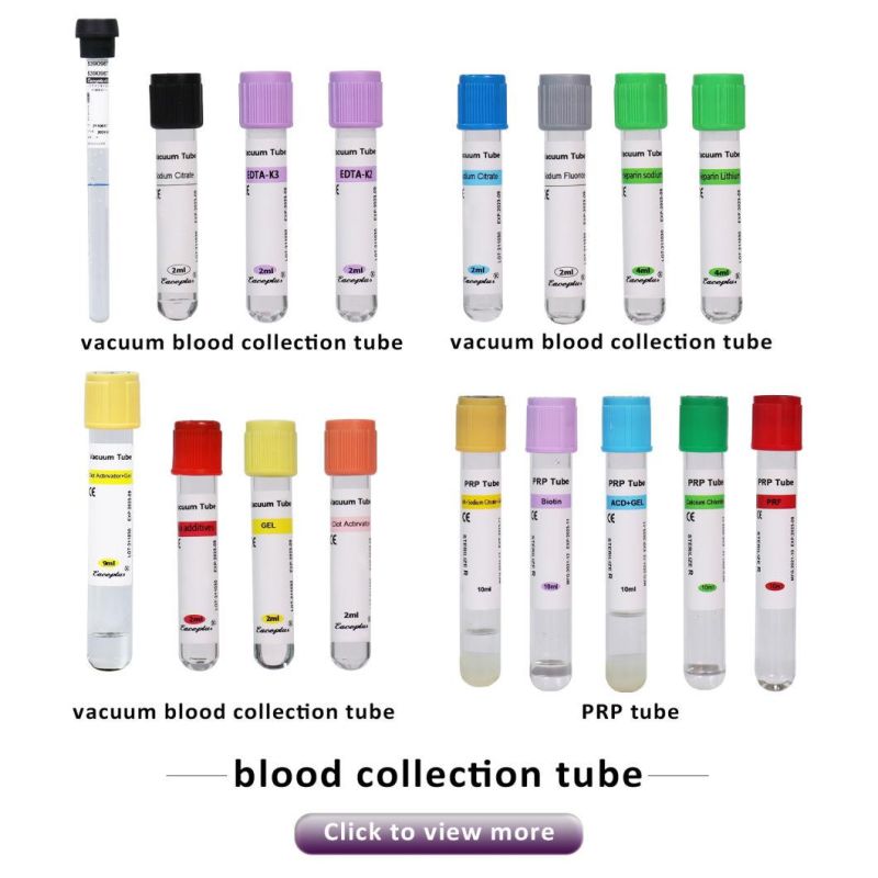 Siny Wholesale Medical Glass or Pet EDTA Vacuum Blood Tube 3.8% Sodium Citrate ESR with CE