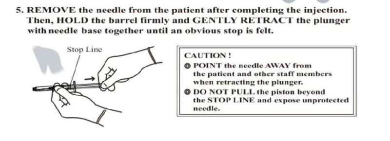CE FDA Approved Retractable Safety Syringe 0.3/0.5/1/3/5ml with Fixed Needle for Hypodermic Injection