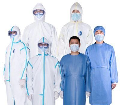 Best Selling 65GSM SMS Anti-Virus Overall Protective Medical Suits Medical Disposable with Boot