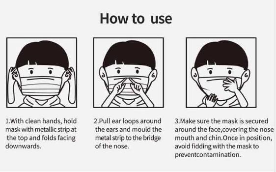 3 Layer Disposable Children Face Dust Mask with Earloop