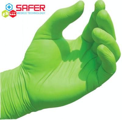 Factory Green Powder Free Nitrile Gloves with High Quality