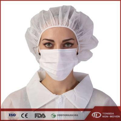 18&quot; 21&quot; Hair Net Non Woven Disposable Bouffant Cap with Single Double Elastic