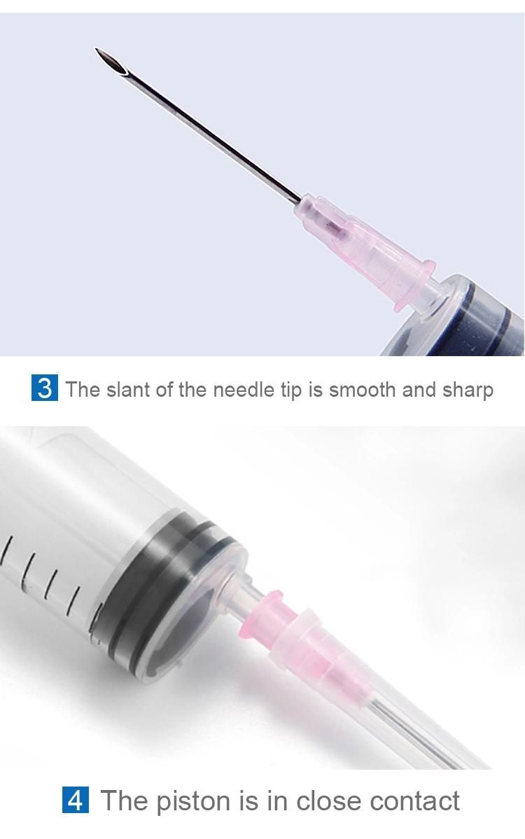 Sterilize Transparent 3 Part Disposable Plastic Syringe with Needle