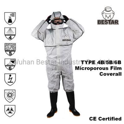 High Quality Type 456 Microporous Coverall Bound Seam Aginst Virus