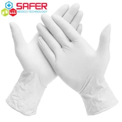 White Wholesale Powder Free Food Service Gloves Nitrile Examination